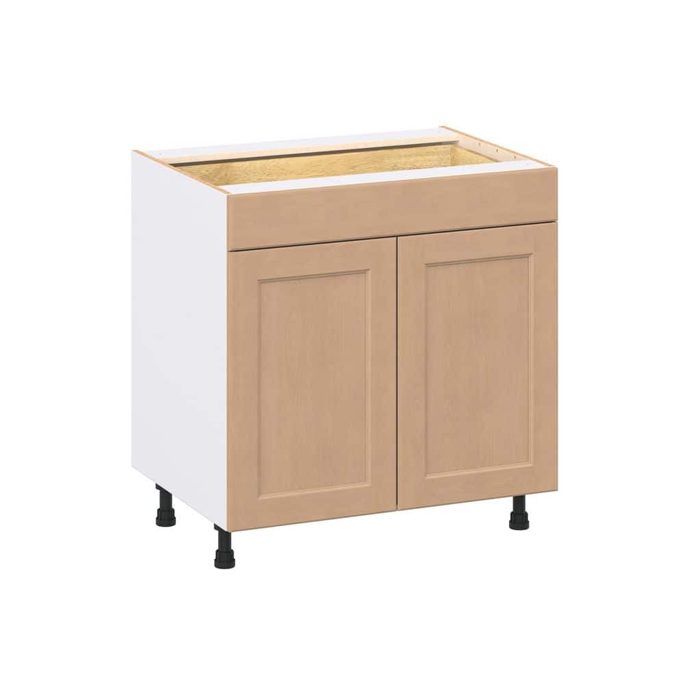 Lakewood 33 in. W x 24.5 in. D x 34.5 in. H Assembled Shaker Base Kitchen Cabinet in Sugar Cookie with Drawers price history on PriceWatchPro