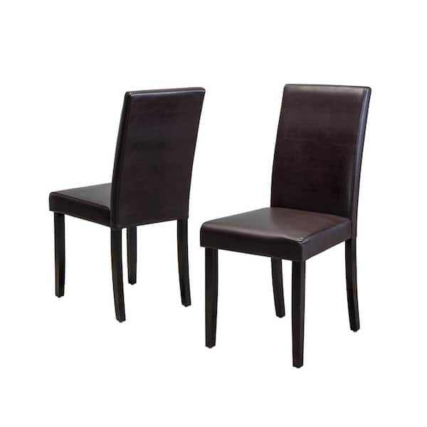 Noble House Ryan Brown Bonded Leather Dining Chair (Set of 2)