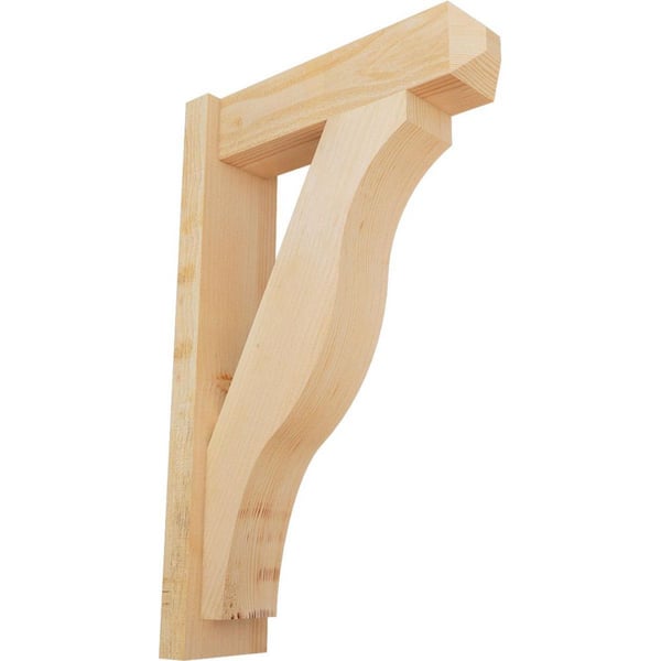 Ekena Millwork 6 in. x 32 in. x 20 in. Douglas Fir Fuston Craftsman Rough Sawn Outlooker