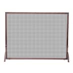 Antique Copper Finish 44 in. W Steel Single-Panel Fireplace Screen with Heavy Guage Mesh and Heavy Duty Support Legs