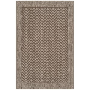 Palm Beach Silver Doormat 2 ft. x 3 ft. Solid Border Area Rug