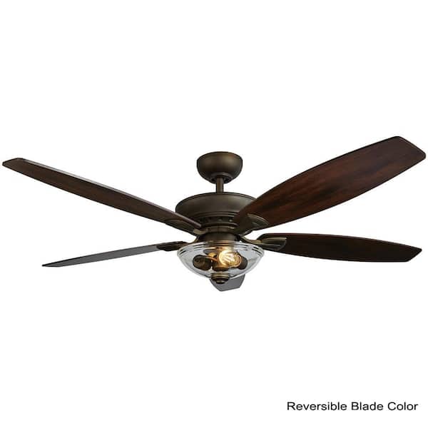 Home Decorators Collection Connor 54 In Led Bronze Dual Mount Ceiling Fan With Light Kit And Remote Control 51848 The Home Depot