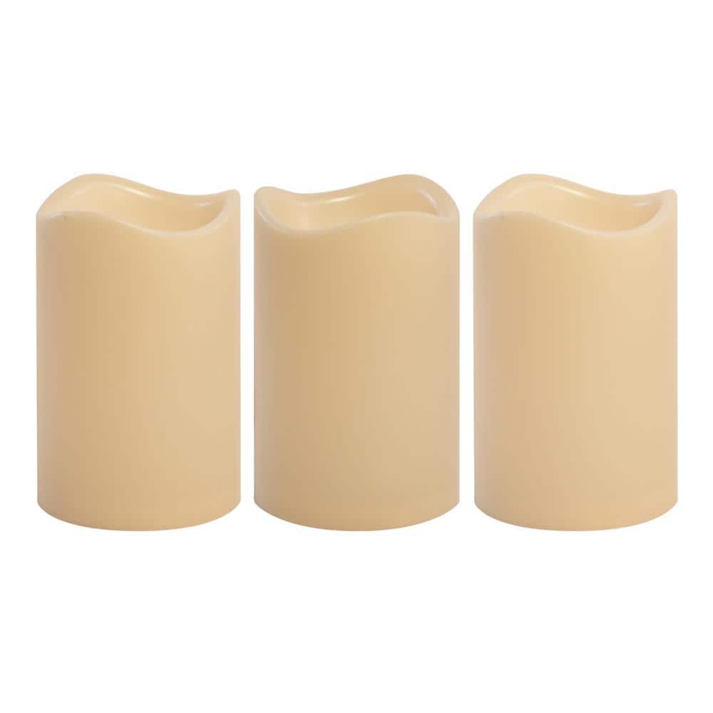 LUMABASE 4.5 in. Pillar LED Candle (Set of 3) 92703 The Home Depot