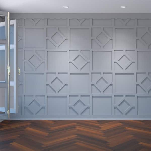 Ekena Millwork 40 7/8"W x 23 3/8"H x 3/8"T Large Arcadia Decorative Fretwork Wall Panels in Architectural Grade PVC