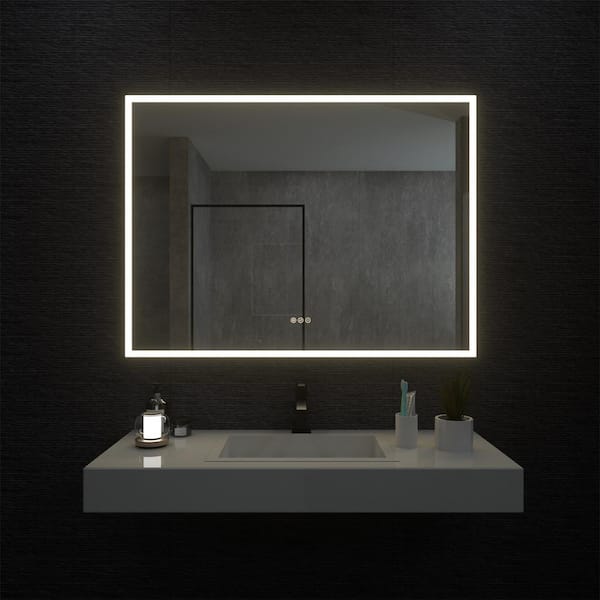 niveal 48 in. W x 36 in. H Rectangular Frameless LED Wall Bathroom Vanity Mirror