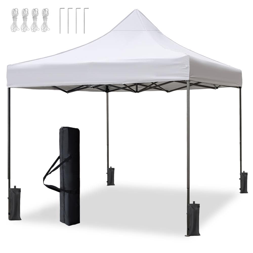 10 X 10 Ft Pop Up Canopy Tent With Single Sidewall Adjustable Height Silver Coated Top Complete Accessory Pack price history on PriceWatchPro