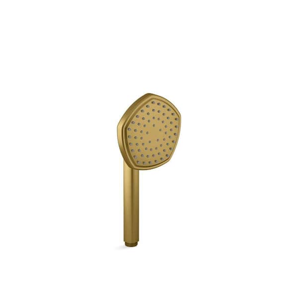 KOHLER Occasion 1-Spray Patterns with 2.5 GPM 5 in. Wall Mount Handheld Shower Head in Vibrant Brushed Moderne Brass