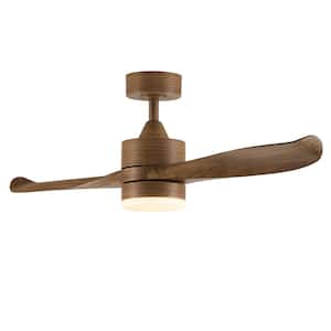 42 in. 2-Blade Natural Walnut Ceiling Fan with LED Light Kit and Remote Control with Color Changing Technology