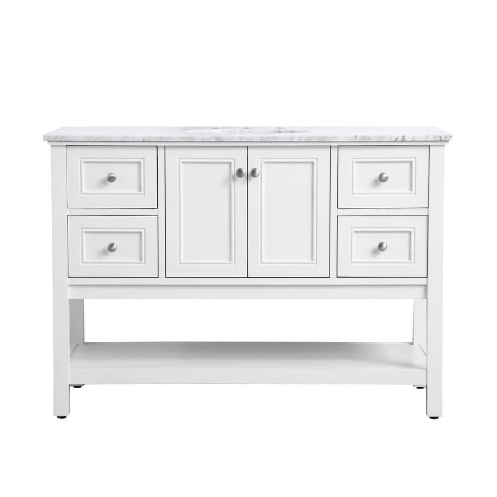 Simply Living 48 in. W x 22 in. D x 33.75 in. H Bath Vanity in White with C