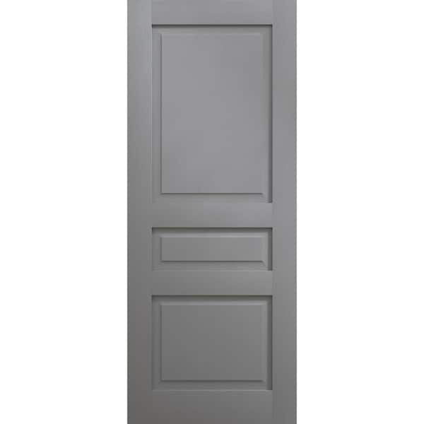 Sartodoors 24 in. x 80 in. Painted Grey Oak Solid Wood Interior