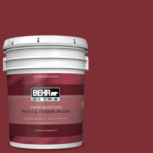 BEHR ULTRA 5 gal. #UL110-2 Raw Cinnabar Matte Interior Paint and Primer in One