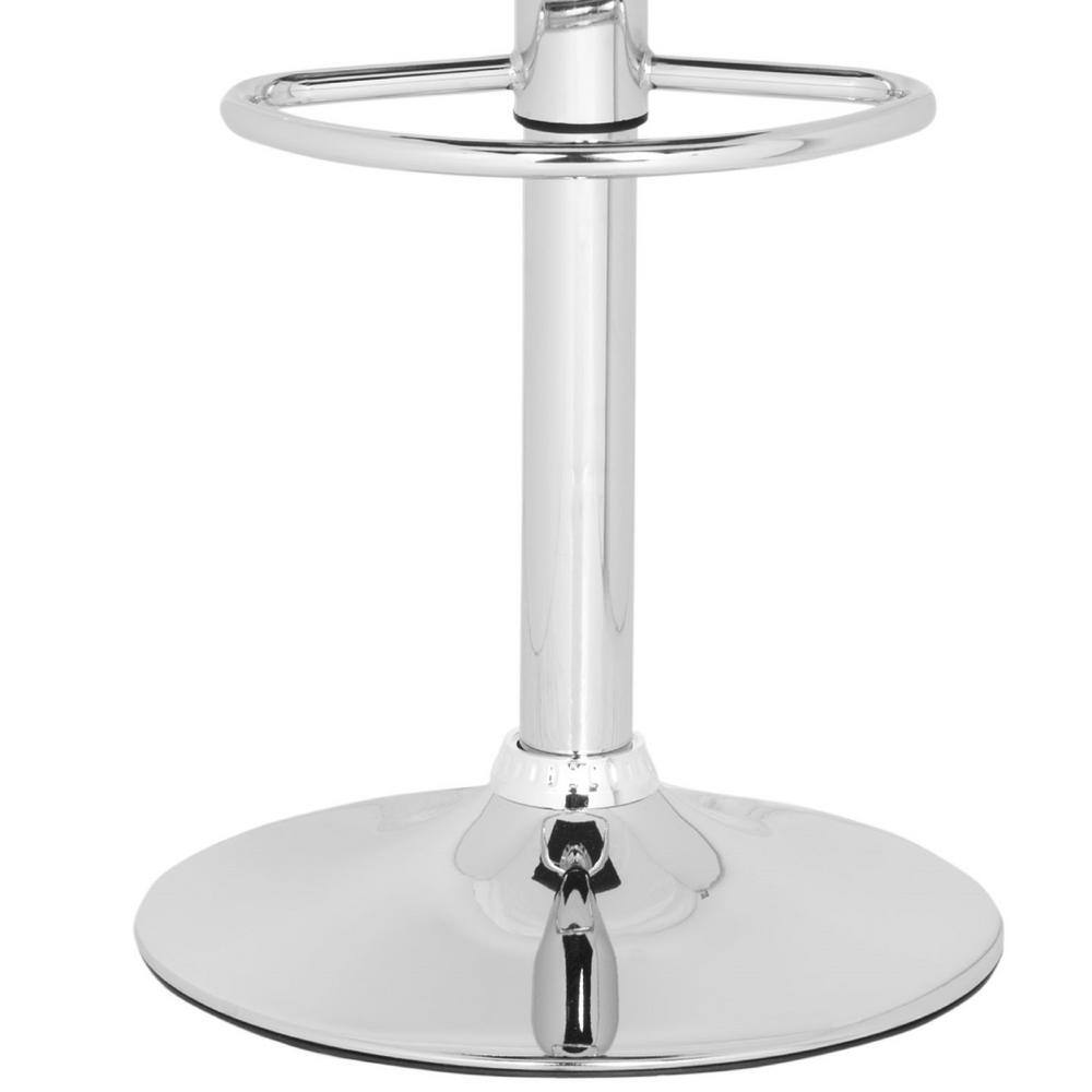 White Adjustable Swivel Backless Metal Bar Stool