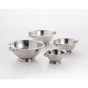 4-Piece Perforated Stainless Steel Colander Set