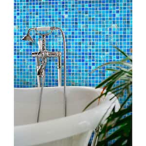 Celestial Glossy Blue 12 in. x 12 in. Glass Mosaic Wall and Floor Tile (20 sq. ft./case) (20-pack)