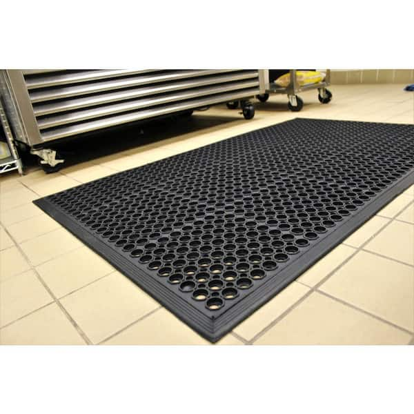 Envelor Durable Anti-Fatigue Rubber Floor Mat, Interlocking Commercial Floor Mat 3' x 3