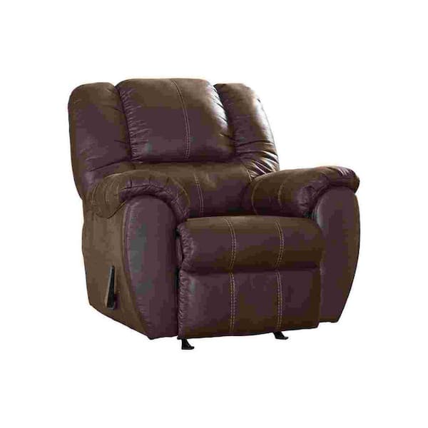 Benjara Brown Fabric Rocker Recliner with Jumbo Stitching BM262312 ...