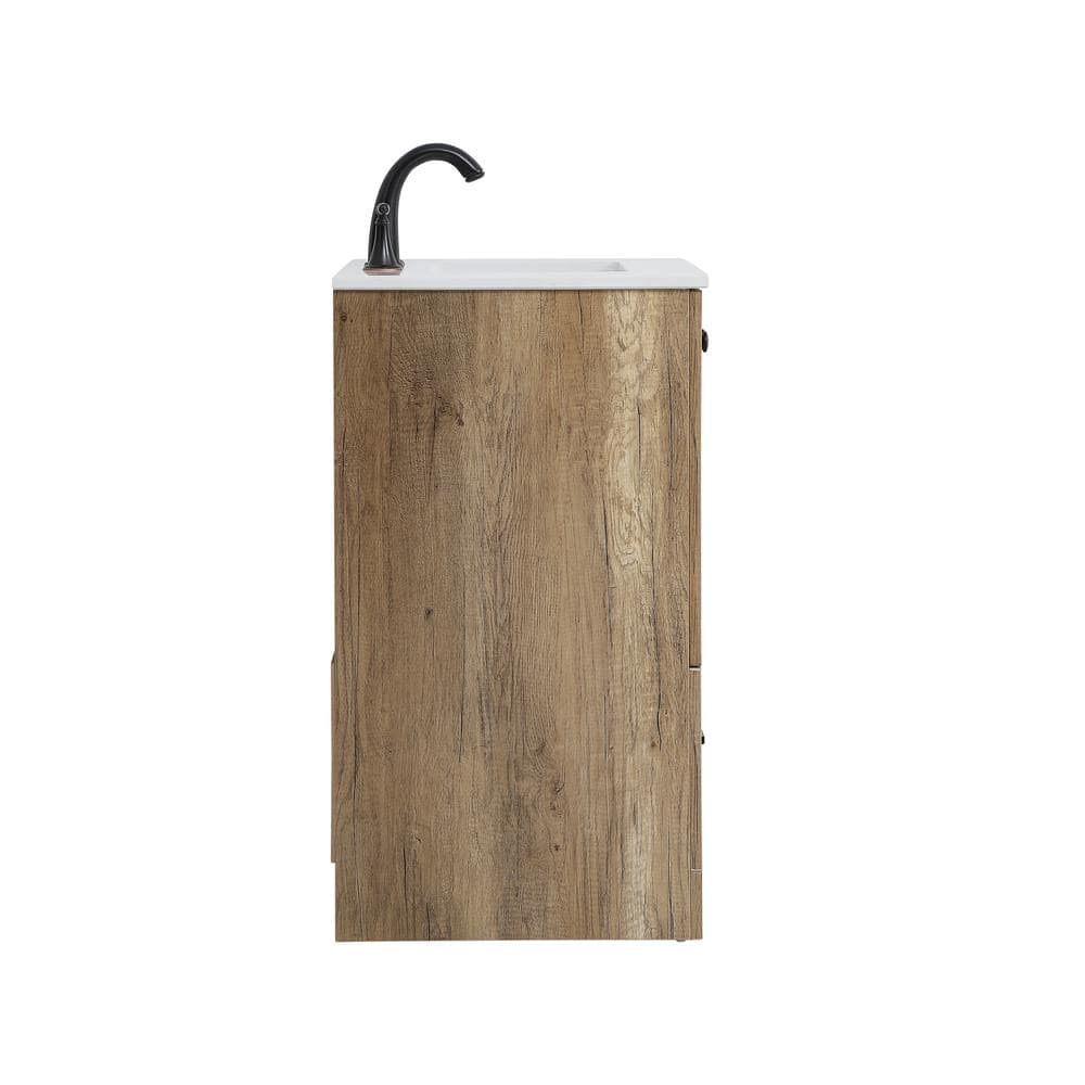 Natural Oak 24" Single Bathroom Vanity with Porcelain Sink