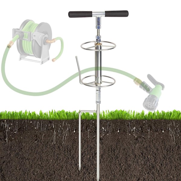 WaLensee Garden Hose Holder Pipe Rolling Tool Freestanding Garden Hose Stand