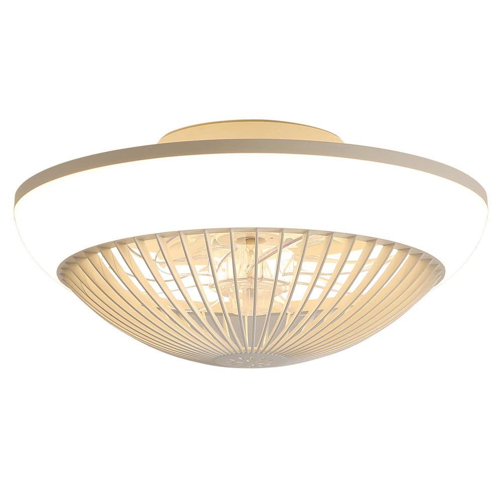 15 in. Indoor White Smart Caged Enclosed Profile Ceiling Fan with Integrate