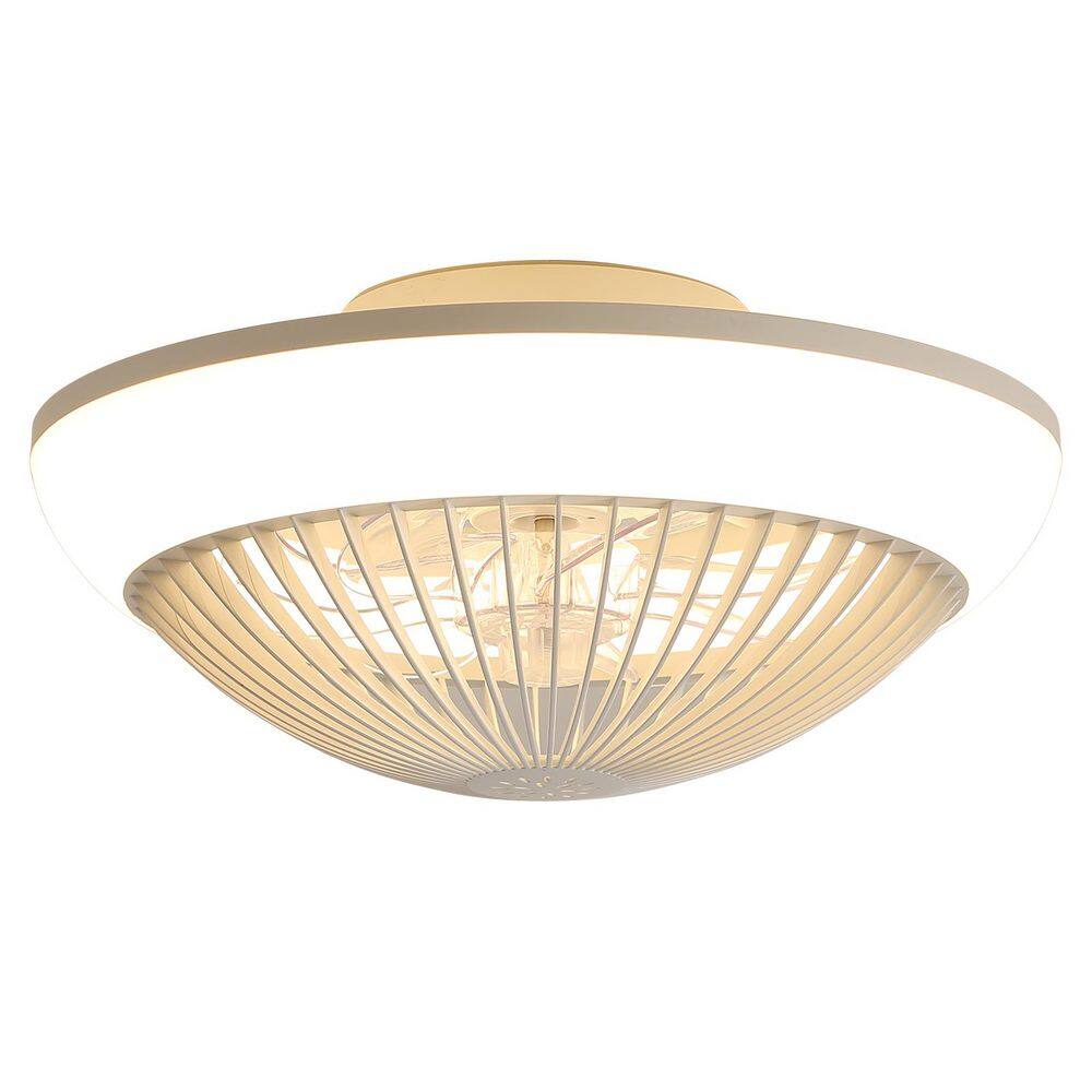15 in. Indoor White Smart Caged Enclosed Profile Ceiling Fan with Integrated LED Light and Remote price history on PriceWatchPro