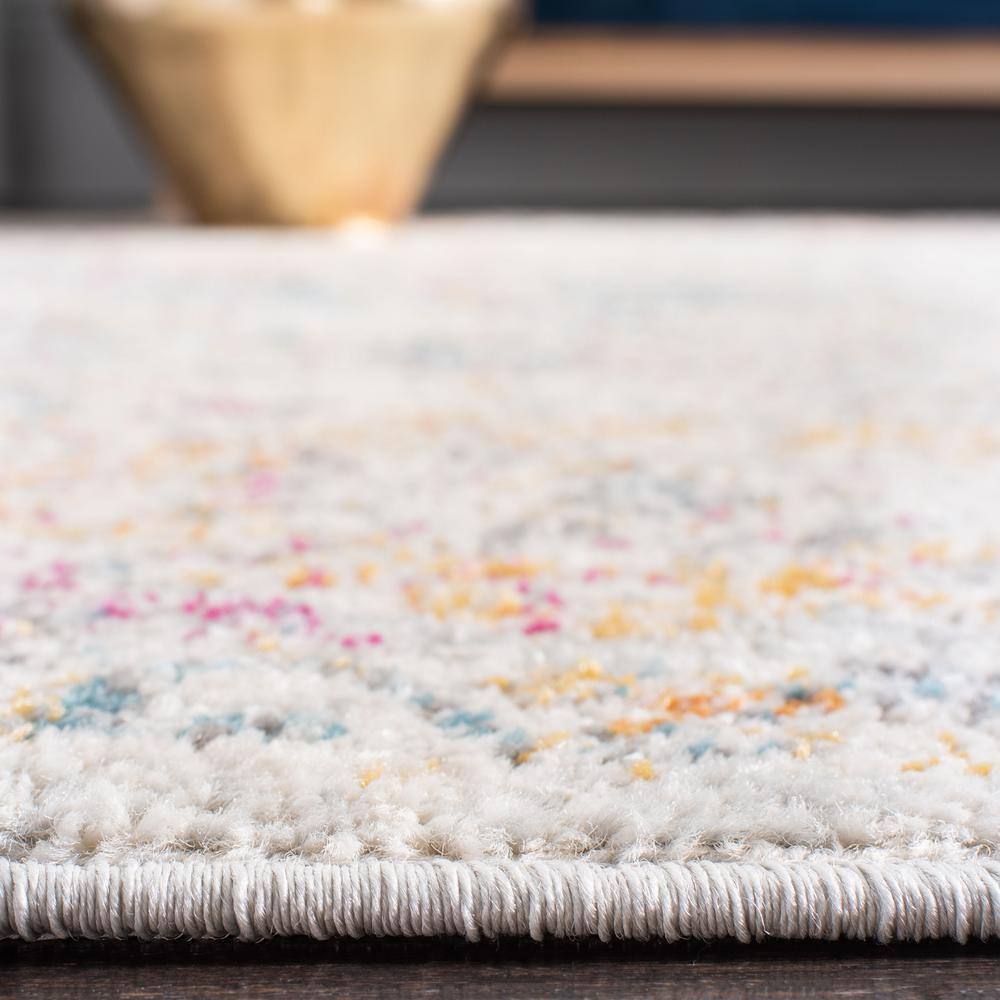 Gray Round Boho Chic Floral Medallion Rug