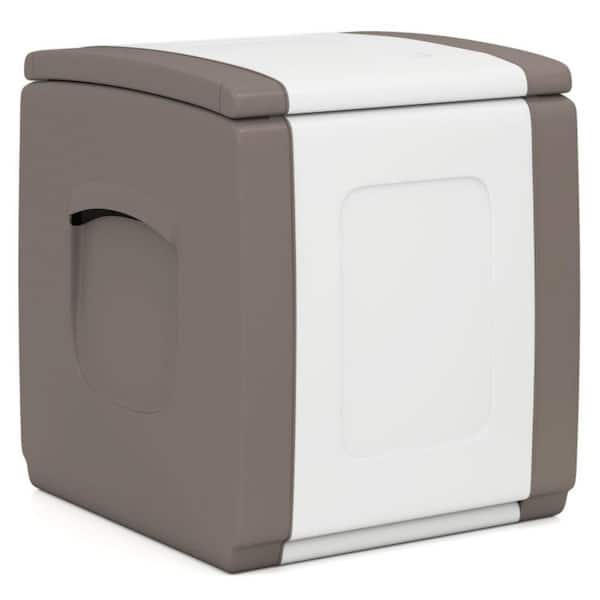 27 Gal. Long-lasting PP Deck Box with Lockable Lid and Handles for Cushions, Tools, Pool Supplies, in Brown