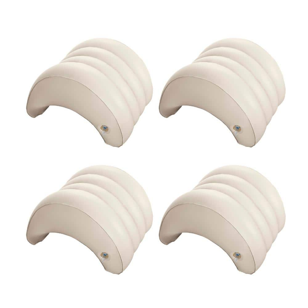 Inflatable Hot Tub Head Rest Pillow, 4 Pack, White