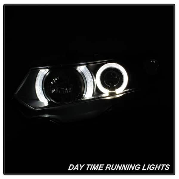 Honda Civic 06-08 2Dr Projector Headlights - LED Halo - Black - High H1  (Included) - Low H1 (Included)