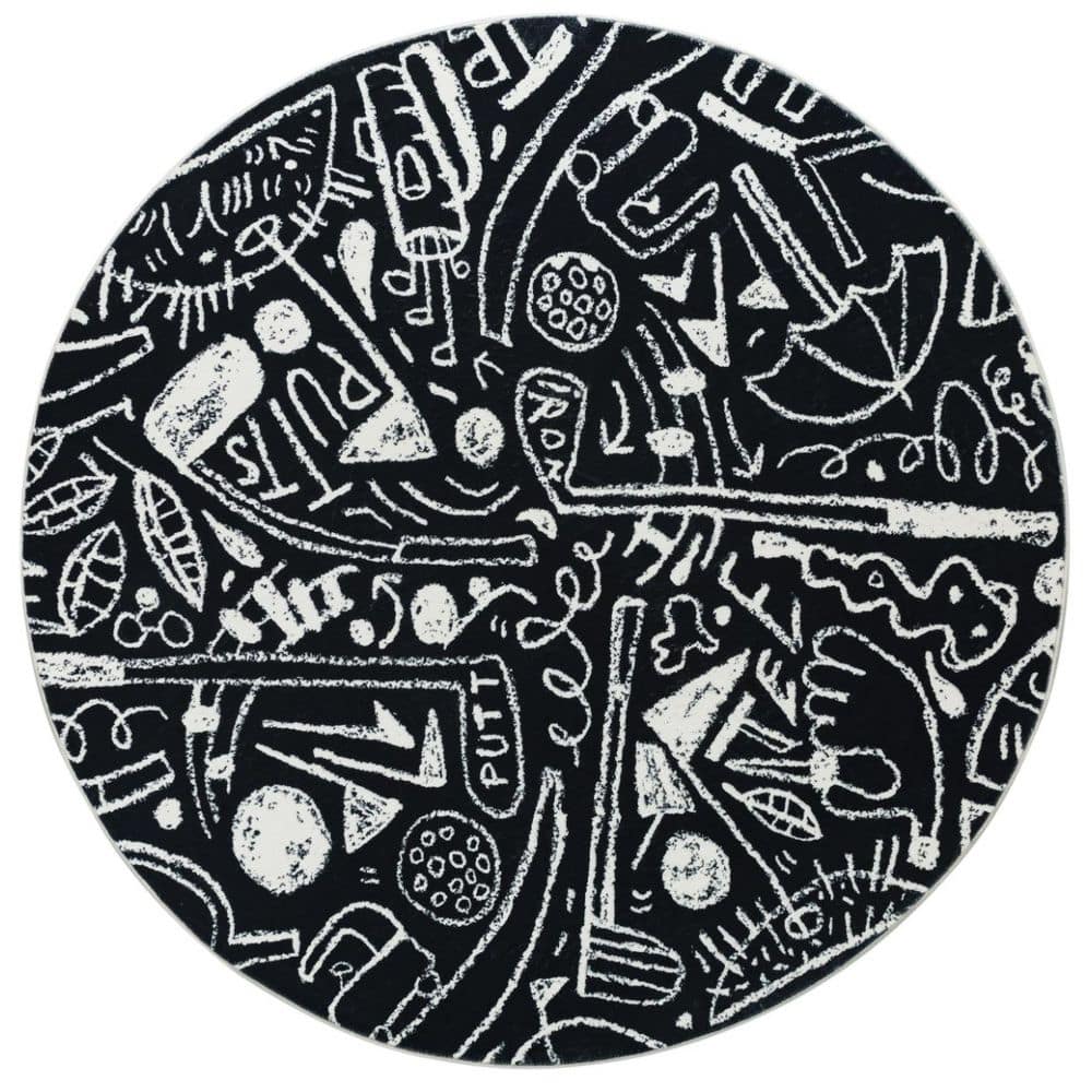 Sportsglyphs Black 6 ft. Round Area Rug price history on PriceWatchPro