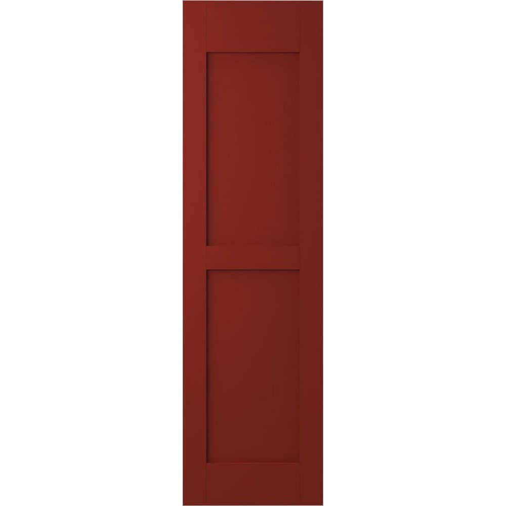 12 in. W x 75 in. H Americraft 2-Equal Raised Panel Exterior Real Wood Shutters Pair in Pepper Red price history on PriceWatchPro