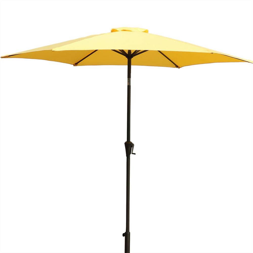 9 ft. Aluminum Market Patio Umbrella in Yellow Color, UV resistant, With Ca
