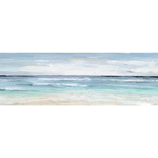 Unbranded "Crashing Ocean Waves" by Parvez Taj Unframed Canvas Nature Art Print 15 in. x 45 in.