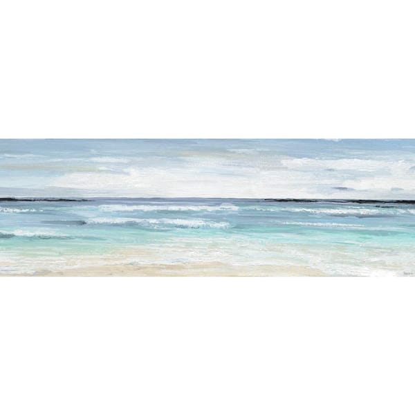 Unbranded "Crashing Ocean Waves" by Parvez Taj Unframed Canvas Nature Art Print 15 in. x 45 in.