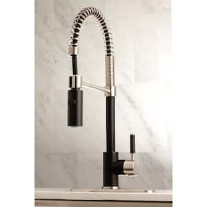 Kaiser Single-Handle Pull-Down Sprayer Kitchen Faucet in Matte Black/Brushed Nickel
