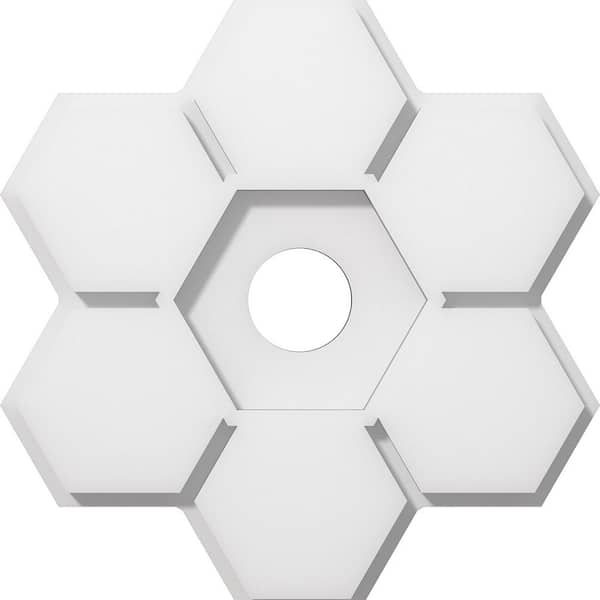 Ekena Millwork 1 in. P X 4 in. C X 12 in. OD X 2 in. ID Daisy Architectural Grade PVC Contemporary Ceiling Medallion