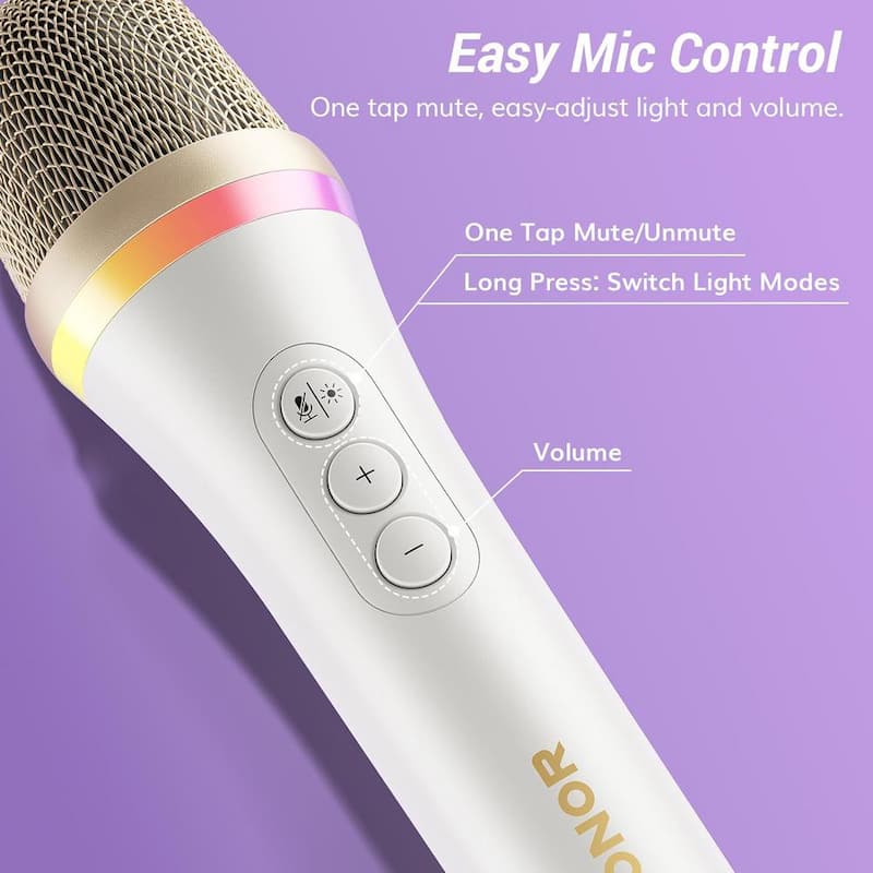 USB Dynamic Microphone for Podcast Gaming Mic with RGB for Recording with Quick Mute and Stand White