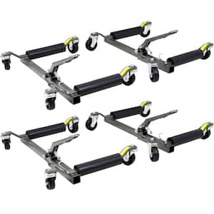 1,500 lbs. 4-Piece Skates Vehicle Hydraulic Tire Jack Ratcheting Foot Pedal Lift Dolly Car with 4-Wheel