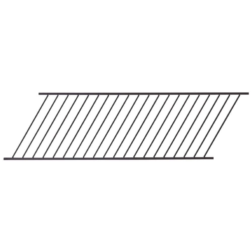 FORTRESS - Fe26 40 in. H x 6 ft. W Black Steel Adjustable Railing Stair Panel