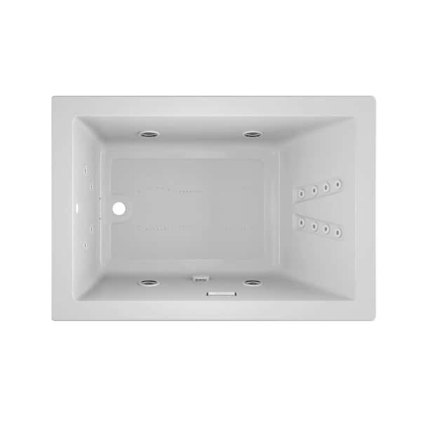 JACUZZI SOLNA SALON SPA 60 in. x 42 in. Rectangular Combination Bathtub with Right Drain in White