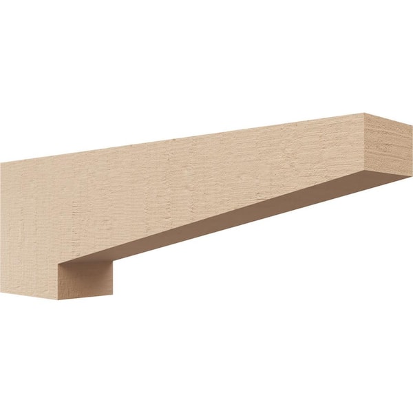 Ekena Millwork 2 in. x 4 in. x 12 in. Series 3 Thin Clemmons Rough Cedar Woodgrain Timberthane Polyurethane Corbel, Primed Tan