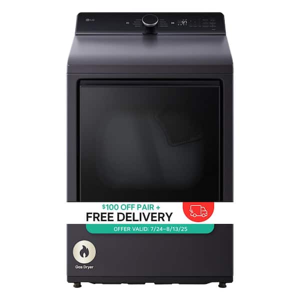 7.3 cu. ft. Vented SMART Gas Dryer in Matte Black with EasyLoad Door and Sensor Dry Technology