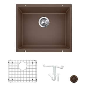 Precis 20.87 in. Undermount Single Bowl Cafe Granite Composite Kitchen Sink Kit with Accessories