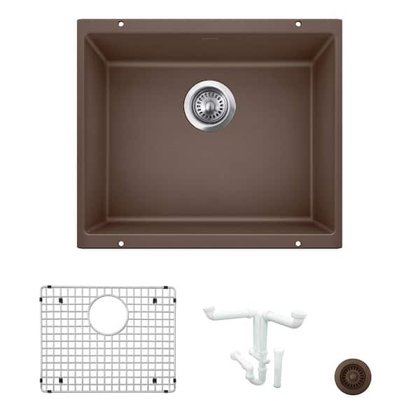 Blanco Precis 20.87 in. Undermount Single Bowl Cafe Granite Composite Kitchen Sink Kit with Accessories