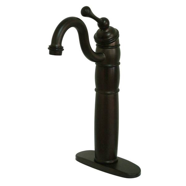 Kingston Brass Victorian Single Hole Single-Handle High-Arc Vessel Bathroom Faucet in Oil Rubbed Bronze