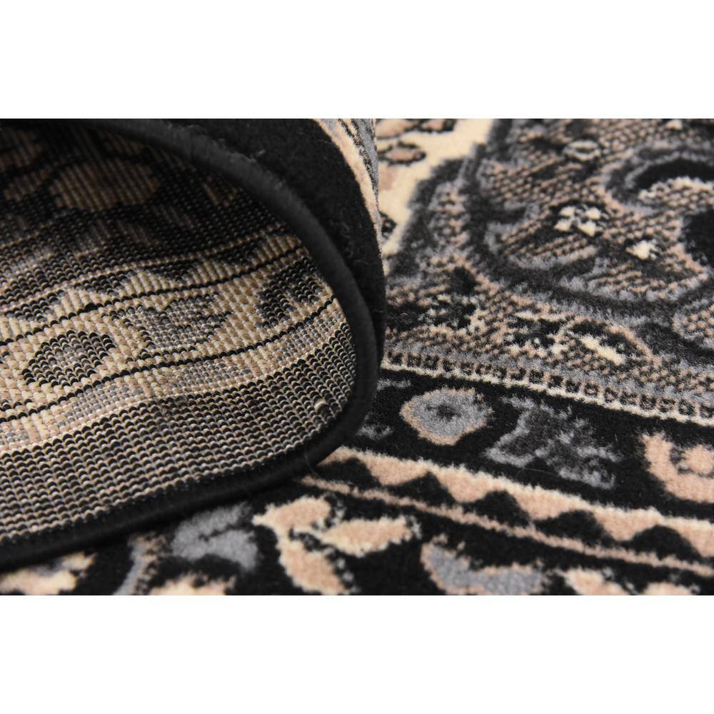 Black and Beige Medallion Synthetic 8' x 10' Area Rug