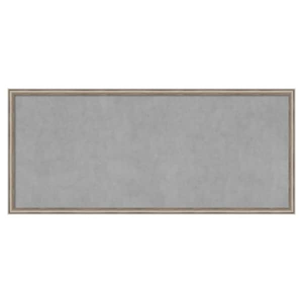 Amanti Art Salon Scoop Pewter 50 in. x 22 in. Framed Magnetic Board