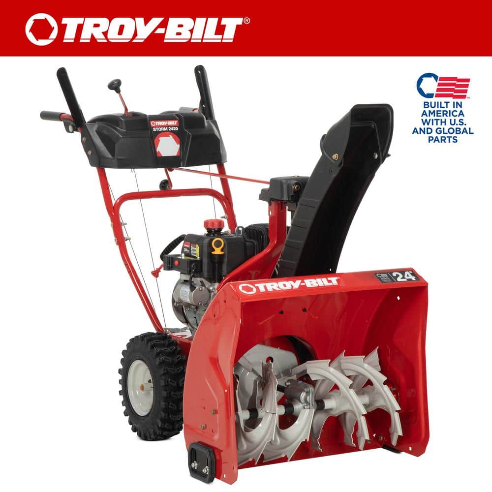 Troy-Bilt Storm 24 in. 208 cc Two- Stage Gas Snow Blower with Electric Start Self Propelled -  31AS6KN2B23