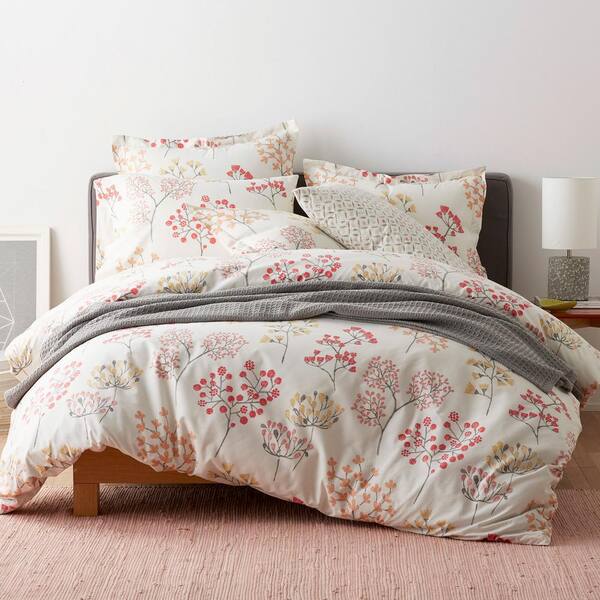 The Company Store Karlie Floral Multicolored Cotton Percale Twin Duvet Cover