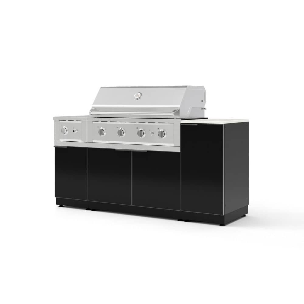 "Outdoor Kitchen 6-Piece 3-Burners Propane Gas Grill Island in Black w/40"" Performance Grill & Dekton in Aeris-Countertop" price history on PriceWatchPro