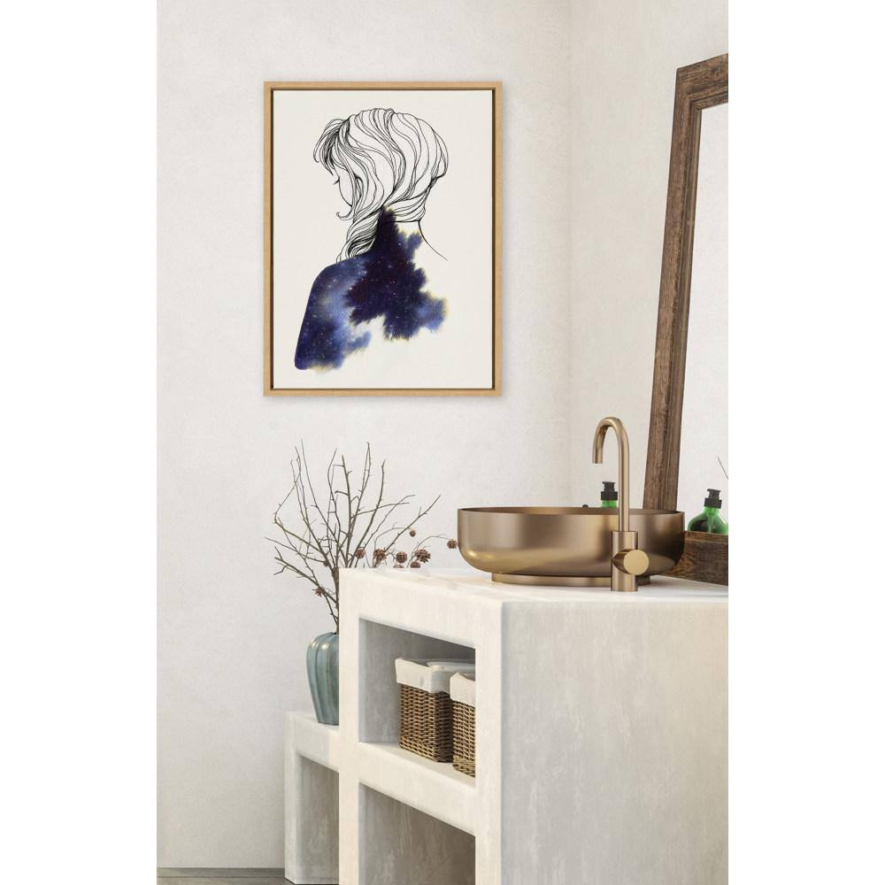 Natural Framed 18x24 Canvas Print of Female Portrait